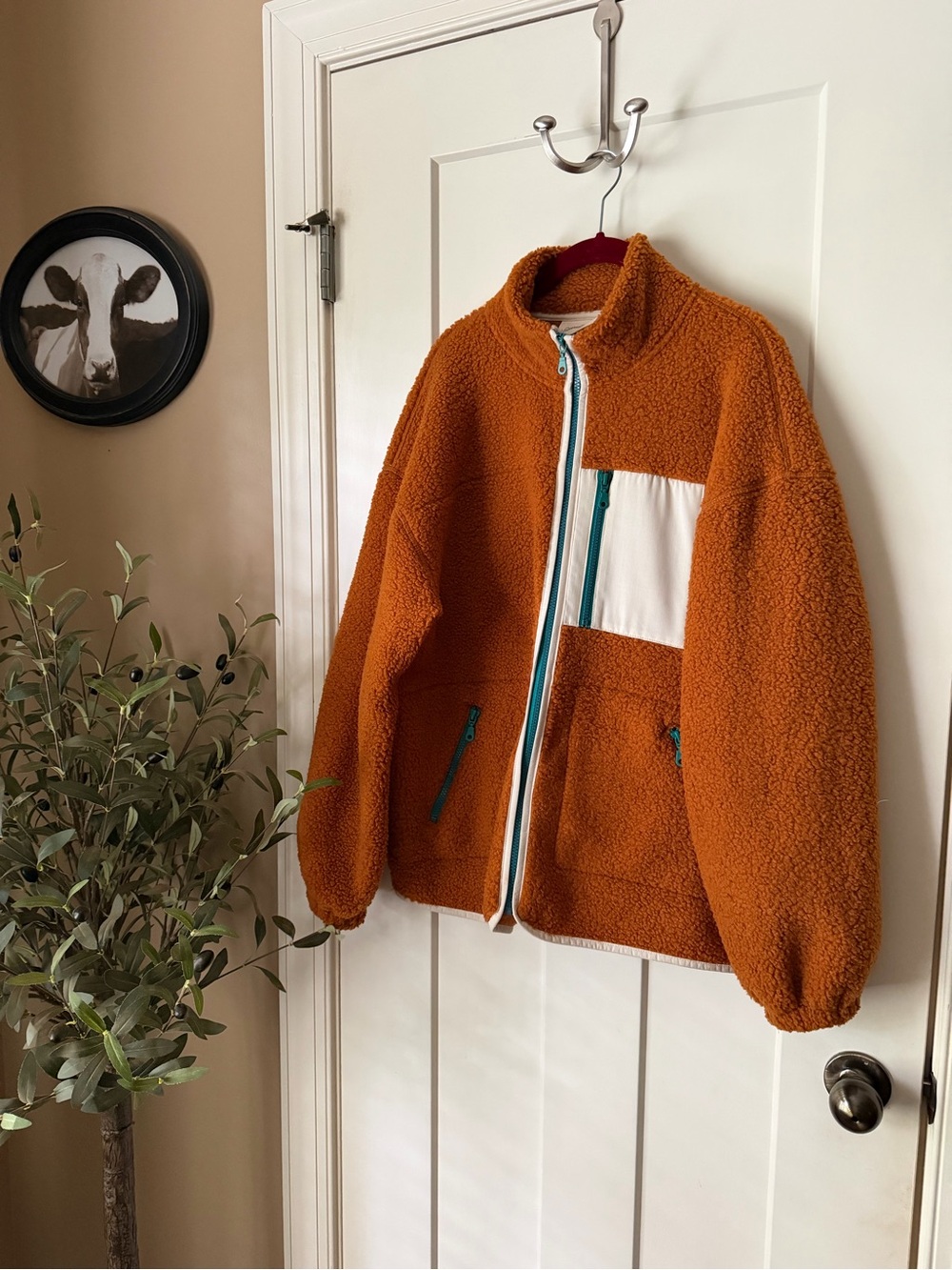 Universal Thread Oversized Orange Sherpa Jacket Size Medium